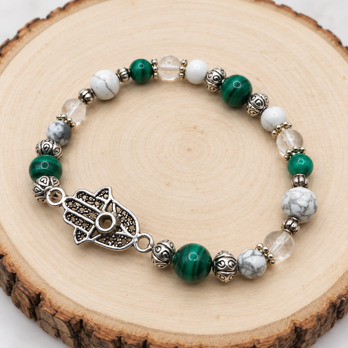 Grounded Clarity and Protection Gemstone Bracelet