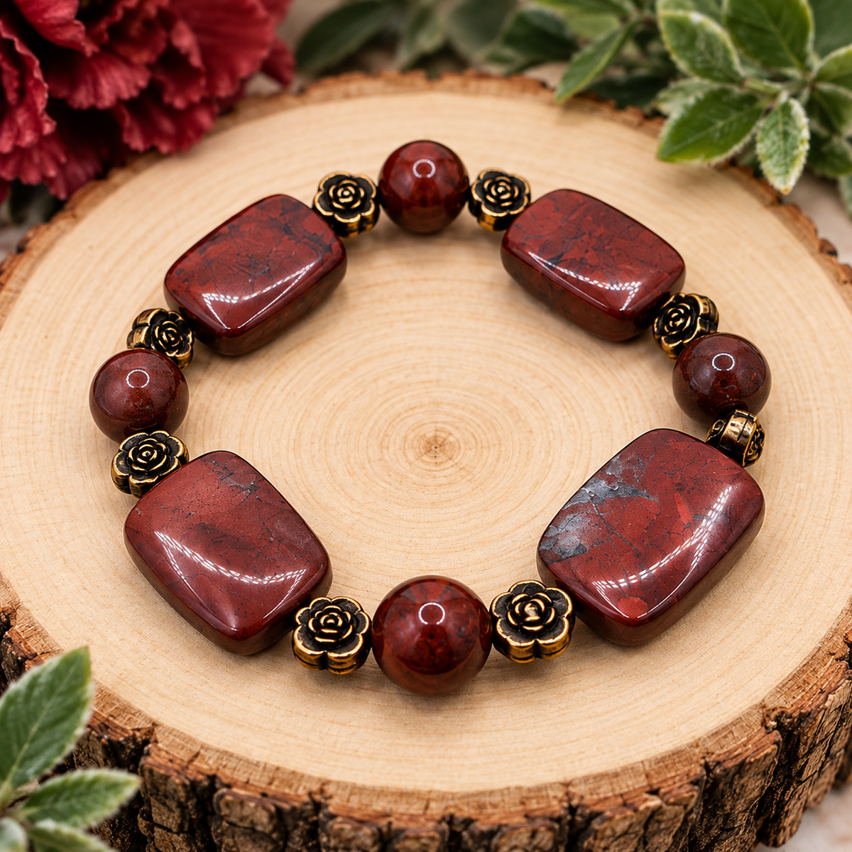 Poppy Jasper Gemstone Bracelet