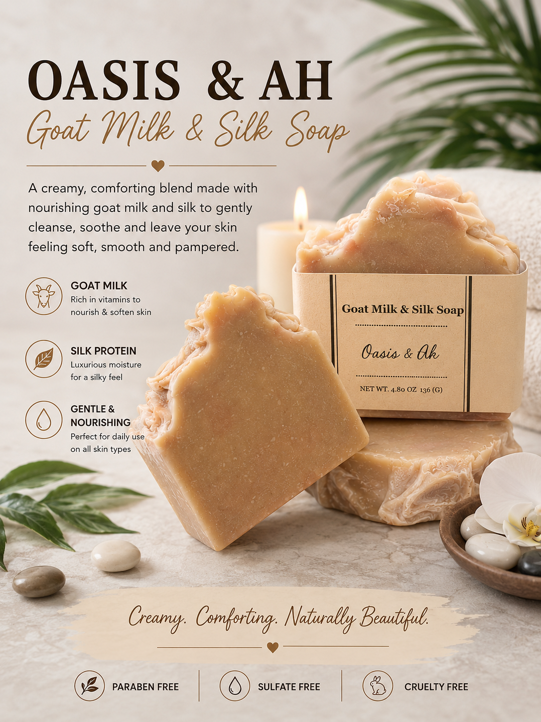 Oasis & Ah Goat Milk & Silk Soap