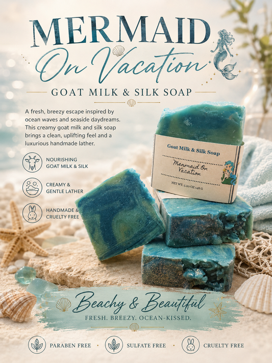 Mermaid On Vacation Goat Milk and Silk Soap