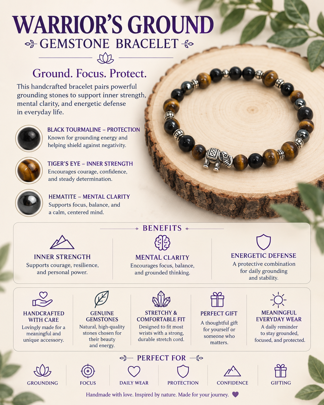 Warrior's Ground - Gemstone Bracelt