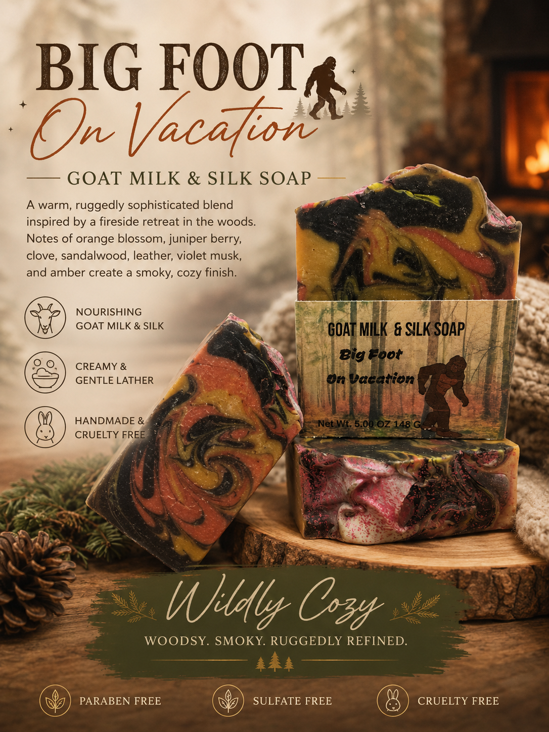 Big Foot On Vacation Goat Milk and Silk Soap