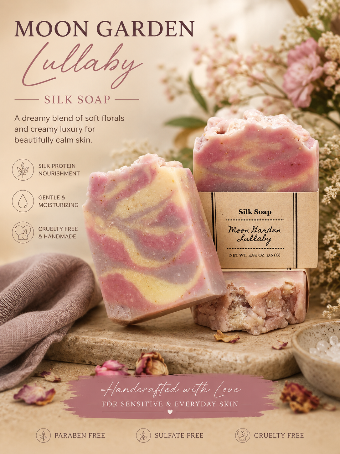 Moon Garden Lullaby Goat Milk & Silk Soap