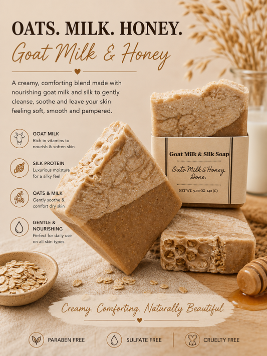 Oats.Milk.Honey.Done  Goat Milk and Silk Soap